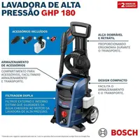 Lavadora de Alta Pressão Profissional Bosch GHP 180 1500W 127V