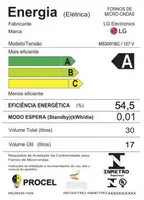 Forno Microondas LG Solo MS3091BC 30 Litros Branco Limpa Fácil 220V