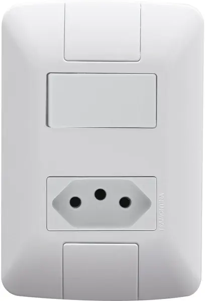 Interruptor Tramontina Aria Simples 2 Polos e 1 Tomada 10A Branco