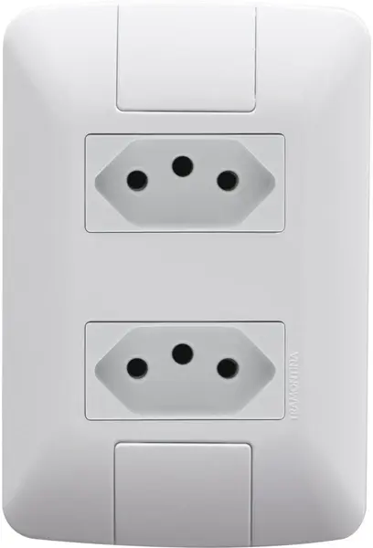 Tomada Tramontina Aria 2 Polos e 2 Tomadas 10A 250V Branco