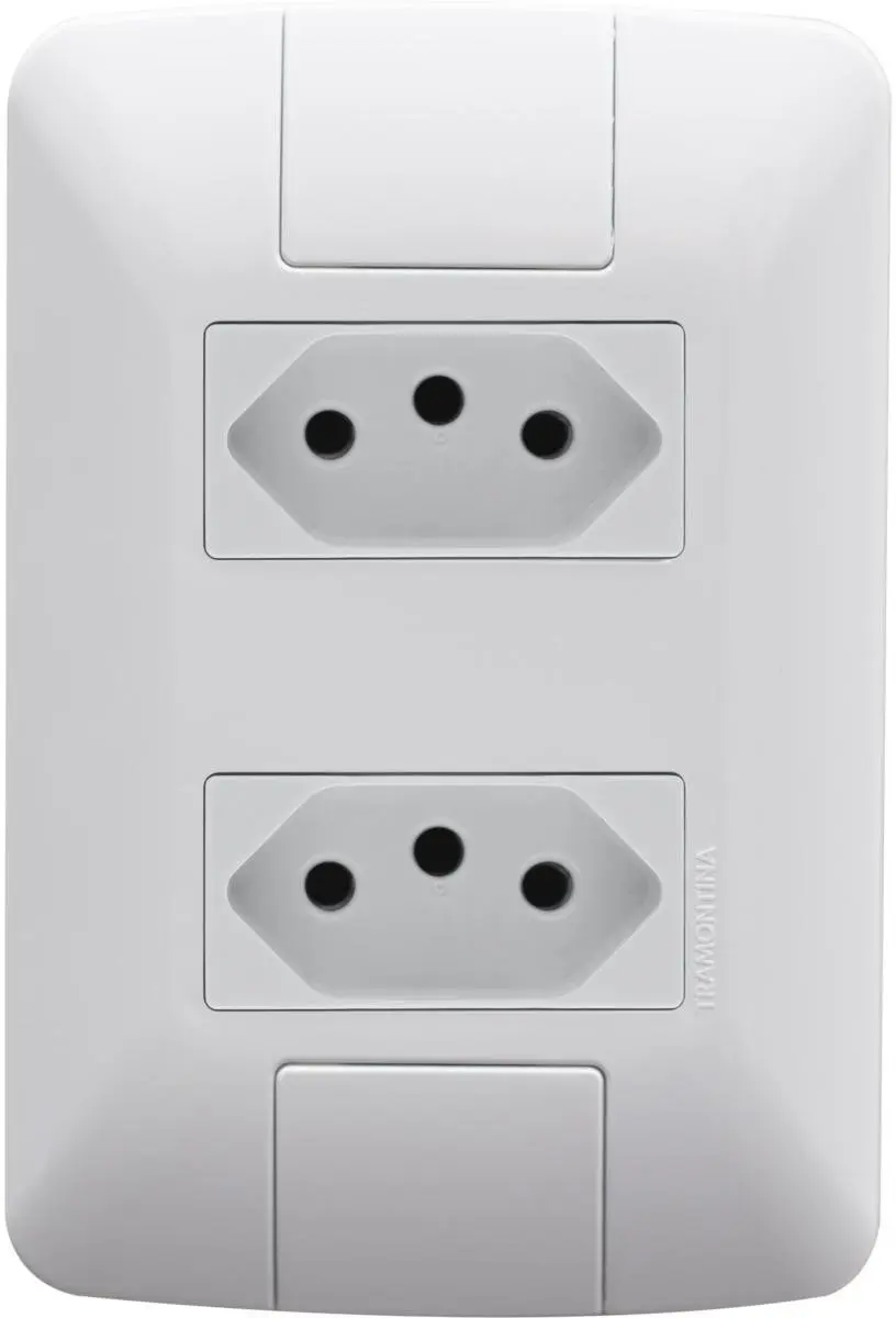 Tomada Tramontina Aria 2 Polos e 2 Tomadas 10A 250V Branco