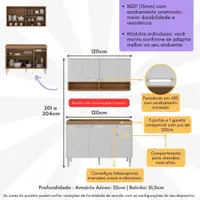 Cozinha Compacta 120cm com Armário e Balcão para Pia Paris Multimóveis MP2231