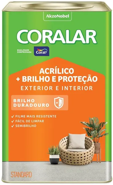 Tinta Acrílica Coral Brilho e Proteção Semi Brilho Branco 18L