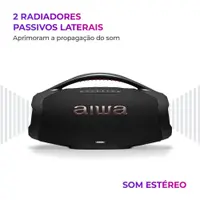 Caixa De Som Boombox Plus Aiwa BBS-01-B 200W Bluetooth 30h IP66 USB Preto Boombox AWS-BBS-01-B Bivolt