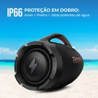 Caixa De Som Boombox Plus Aiwa BBS-01-B 200W Bluetooth 30h IP66 USB Preto Boombox AWS-BBS-01-B Bivolt