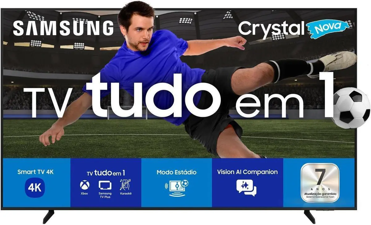 Smart TV / Televisor Samsung 75" UHD 4K U8600F 2025 Processador Crystal4K Canais Gratuitos 7 Anos de Atualização Com Alexa
