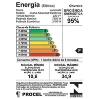 Chuveiro Eletrônico Lorenzetti Advanced 7500W 220V