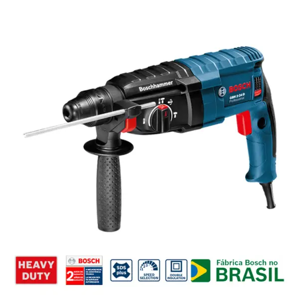 Martelete Perfurador Rompedor Elétrico Bosch GBH 2-24 D 820W 220V Acompanha Maleta com Acessórios
