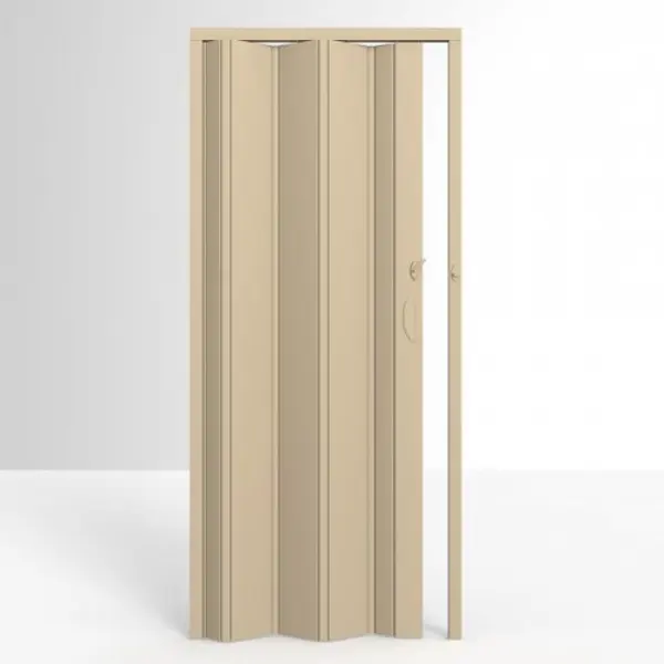 Porta Sanfonada de PVC Plasflex Bege 90x210cm