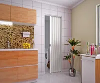 Porta Sanfonada de PVC Plasflex Branco Neve 80x210cm