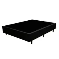 Cama Box Casal 138 Tecido Preto Com Colchão D20 Tampo Preto 12cm