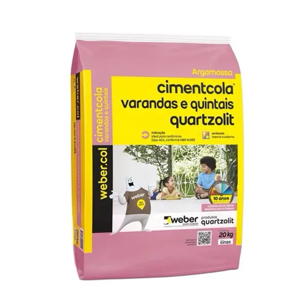 Argamassa Quartzolit Varandas e Quintais AC2 20Kg