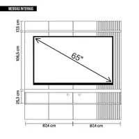 Painel Para Tv's Até 65 Polegadas Moon Marrom Caemmun