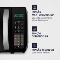 Forno Microondas de Bancada Mondial MO-01-21-B 21 Litros Preto 220V
