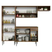 Armário de Cozinha Completa 229cm Rustic/Preto Emilly Madesa 016