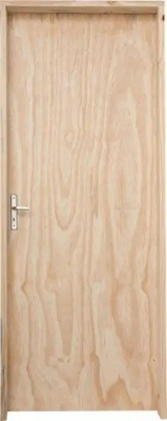 Porta de Madeira Pinus Montada Interna 2563 80x213x14cm Fechadura Cromada Direita