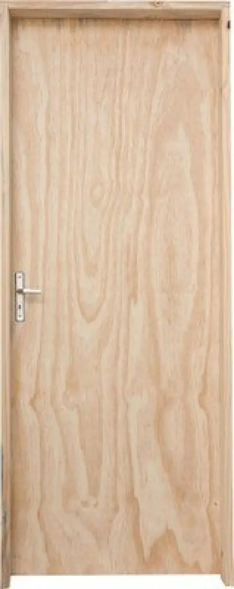 Porta de Madeira Pinus Montada Interna 2563 80x213x14cm Fechadura Cromada Direita