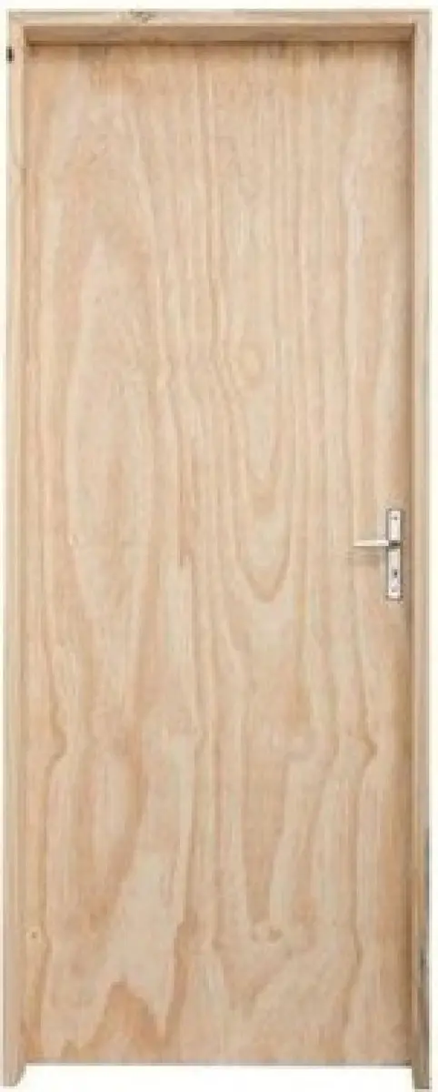 Porta de Madeira Pinus Montada Interna 2564 80x213x14cm Fechadura Cromada Esquerda