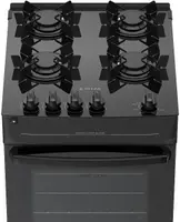 Fogão a Gás de Piso 4 Bocas Atlas Mônaco Top Glass Preto com AcendimentoAutomático Bivolt