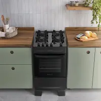 Fogão a Gás de Piso 4 Bocas Atlas Mônaco Top Glass Preto com AcendimentoAutomático Bivolt