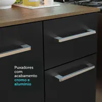 Cozinha Completa Compacta 120cm Life Rústico Preto Madesa