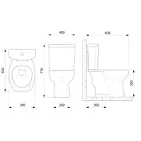 Vaso Sanitário com Caixa Acoplada Incepa Thema Ecoflush com Assento com Acessórios Acionamento Duplo Branco 3/6 Litros