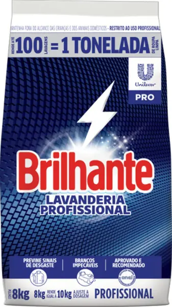 Sabão em Pó Lavanderia Profissional Brilhante Pro Pacote 8kg