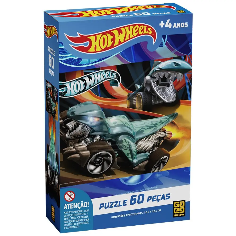 Quebra-Cabeça - Hot Wheels - 60 Peças - Grow