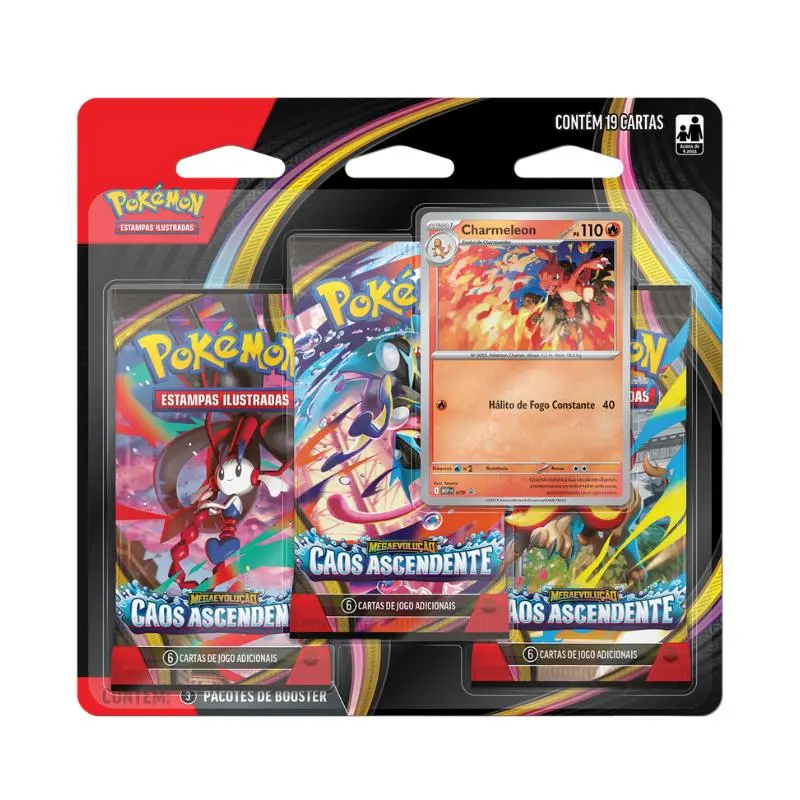 Jogo De Cartas - Pokémon TCG - ME04 - Blister Triplo - Copag