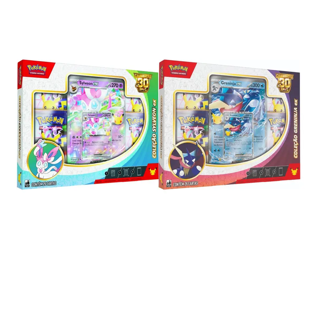 Jogo De Cartas - Pokémon - Box - Especial 30 Anos - Sylveon E Greninja - Modelos Sortidos - Copag