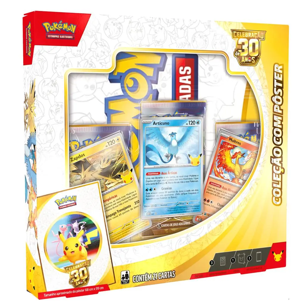 Box - Pokémon - Coleção Poster - 30 Anos - Copag