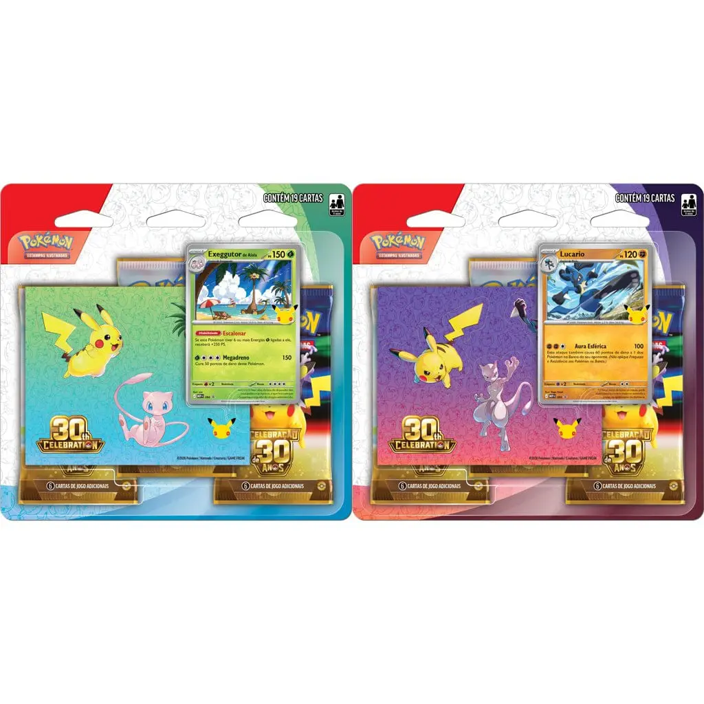 Jogo - Pokémon - Blister Triplo - Tech Sticker - Especial 30 Anos - Modelos Sortidos - Copag