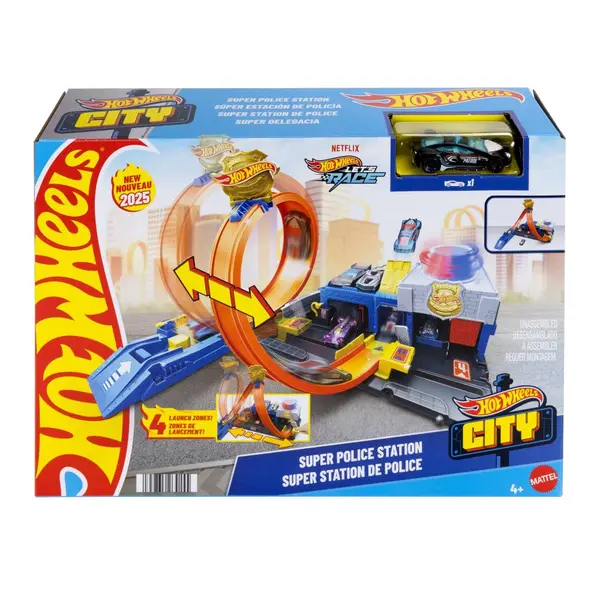 Pista de Percurso - Hot Wheels - City - Super Delegacia de Polícia - Mattel