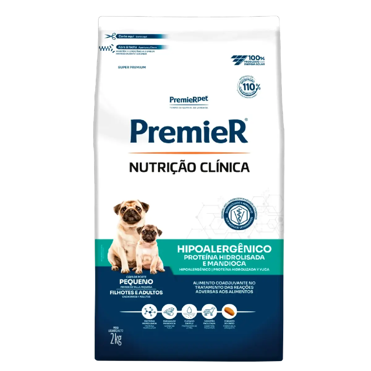 Ração Premier Nutrição Clínica Hipoalergênico Cães Raças Pequenas Proteína Hidrolisada
