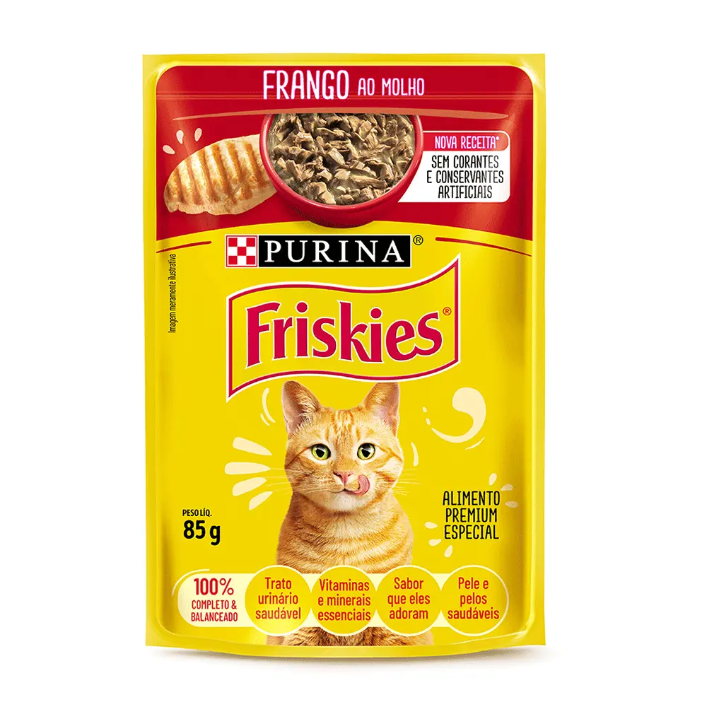 Ração Úmida Friskies Gatos Adultos Frango ao Molho