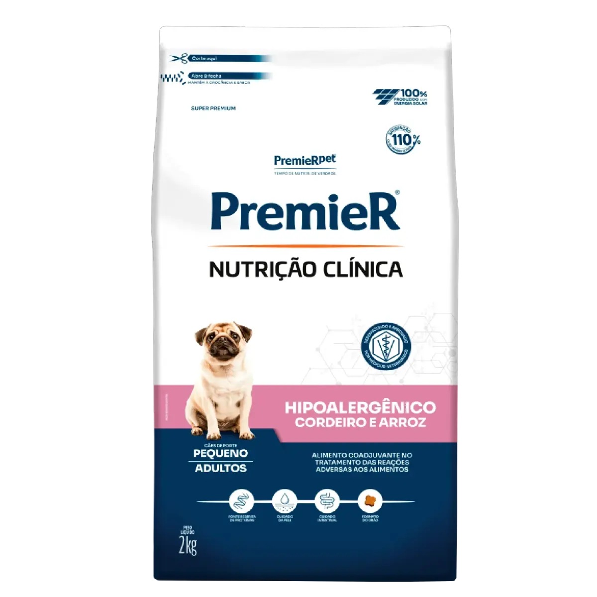 Ração Premier Nutrição Clínica Hipoalergênico Cães Pequeno Porte Cordeiro e Arroz
