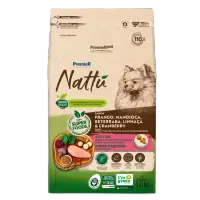 Ração Premier Nattu Cães Adultos Pequeno Porte Mandioca
