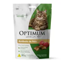 Petisco Optimum Gatos Adultos Anti Bola de Pelo Carne e Linhaça