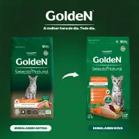 Ração Golden Seleção Natural Gatos Adultos Frango e Arroz