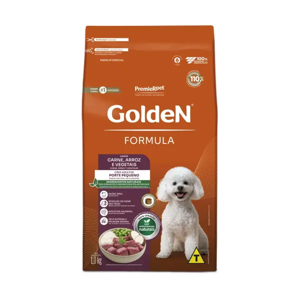 Ração Golden Formula Cães Adultos Raças Pequenas Carne e Arroz Mini Bits