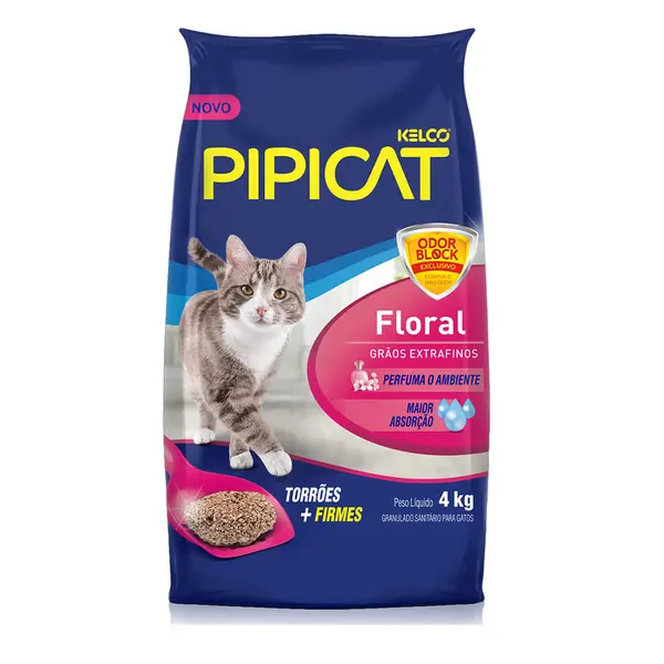 Areia Pipicat Perfumada Floral para Gatos