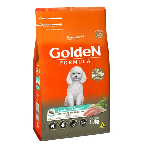 Ração Golden Fórmula Cães Adultos Raças Pequenas Frango e Arroz Mini Bits