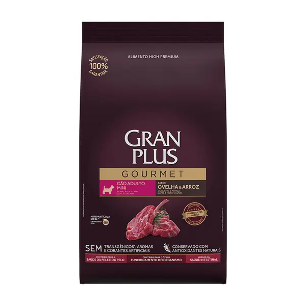 Ração GranPlus Gourmet Cães Adultos Mini Ovelha e Arroz