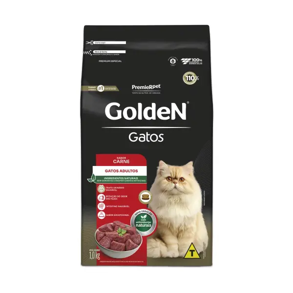 Ração Golden Gatos Adultos Carne