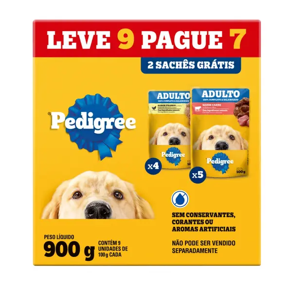 Ração Úmida Pedigree Sachê Cães Adultos Carne e Frango