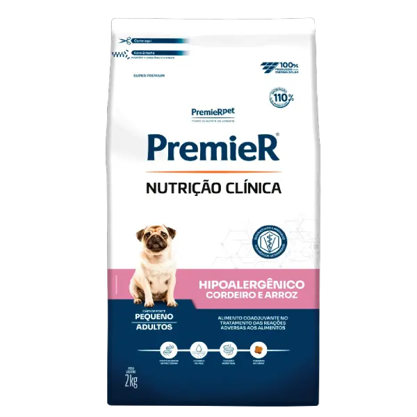 Ração Premier Nutrição Clínica Hipoalergênico Cães Pequeno Porte Cordeiro e Arroz