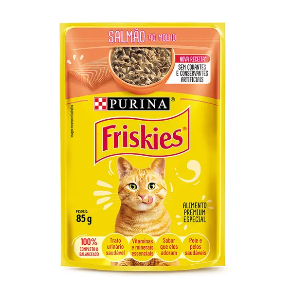 Ração Úmida Friskies Gatos Adultos Salmão ao Molho